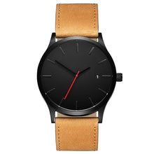 Load image into Gallery viewer, Men Fashion Artificial Leather Wristband Ultra-thin Round Dial 4cm/1.57inch Quartz Pin-Buckle Watch Casual