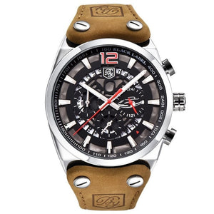 Men Fashion Casual Multifunctional Round Dial Quartz Luminous, Calendar, Hours/Minutes/Seconds Wrist Watch
