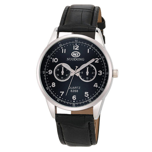 New Men Fashion Synthetic Leather Band Round Analog Quartz Wrist Watch Bracelet Complete Schedule Bangle
