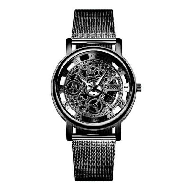 Unisex Fashion Hollow Design Round Shape Buckle 1cm/0.4inch Glass Closure Wristwatch Digital 4cm/1.6inch