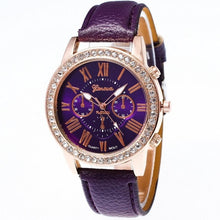 Load image into Gallery viewer, Women 3 Eyes Fashion Band Leather Quartz Synthetic Rhinestones Wrist Watches