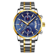 Load image into Gallery viewer, Men Business Casual Alloy Quartz Waterpoof 30 Meters Stainless Steel Bracelet Clasp Watch Round